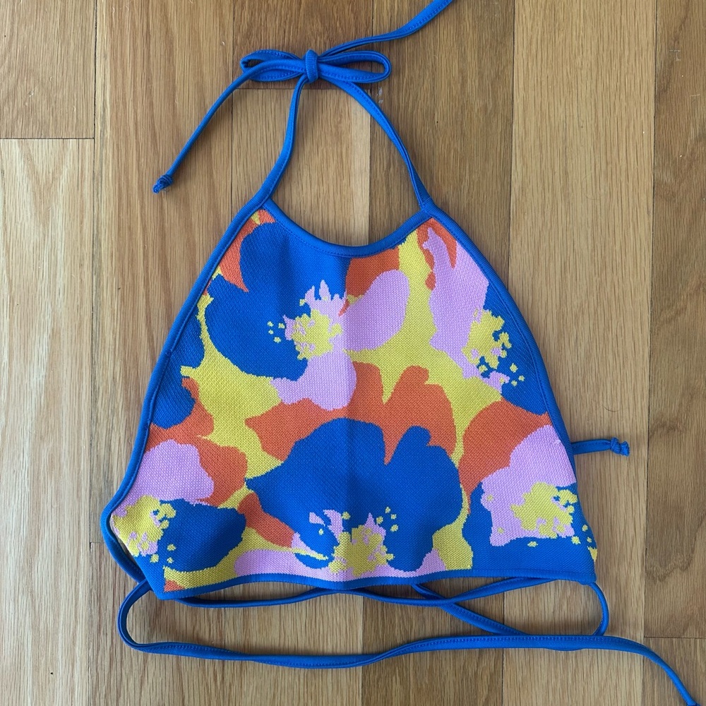 Zara Vibrant Floral Halter Top